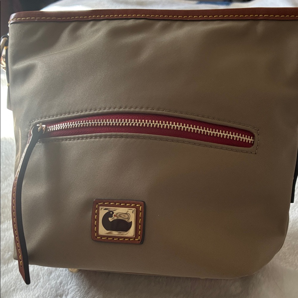 Dooney & Bourke Tan Crossbody Bag with Brown Accents
